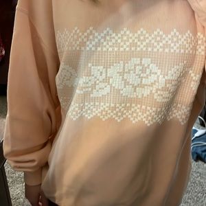 Pink vintage rose grandma crewneck
